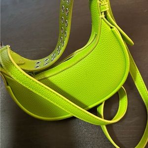 Urban Outfitters Lime Green Vegan Leather Lucy Mini Classic Crescent Purse Bag